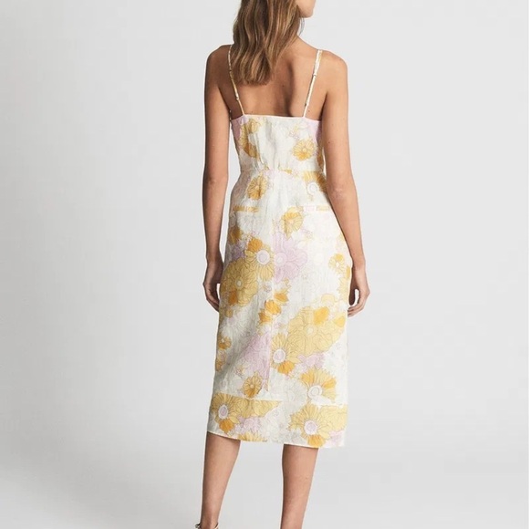 REISS Kay Tie Front Printed Dress - Picture 10 of 11